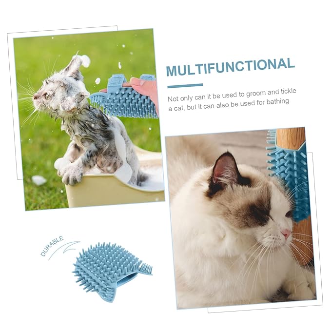 Toyvian Cat Wall Corner Silicone Massage Tool Self Grooming Brush for Cats Easy Install Pet Massage Tool for Corners Table Legs Cabinet Gentle Hair Removal and Grooming