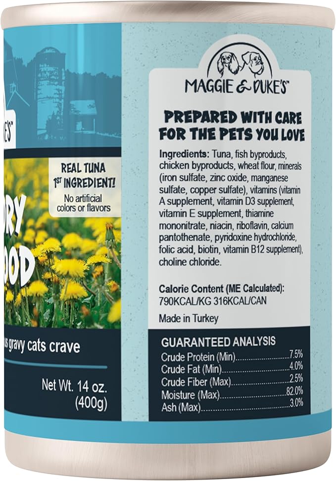 CountryMax Maggie and Duke’s Canned Cat Food – 14 oz – High-Protein, Real Meat, Wet Food for Adult Cats & Kittens (Case of 12 Cans, Savory Seafood)
