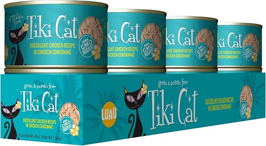TIKI CAT 759066 8-Pack Puka Puka Chicken Cat Food, 6-Ounce