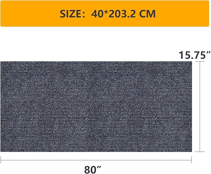 Cat Scratch Furniture Protector Keep Couch Sofa Protection Anti Claws Corner Wall Scratcher Post Sisal Scratching Mat Carpet Pad Cover Fabric Tree Guards Remnants 80"x15.8" (Deep Grey)