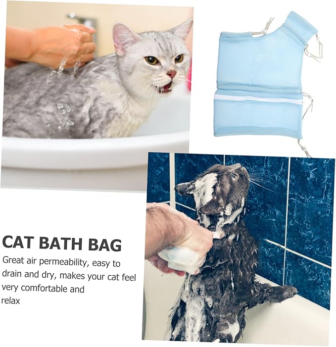BESPORTBLE Cat Bathing Bag Breathable Mesh Cat Grooming Bag Adjustable Scratch-Resistant Design for Nail Trimming Suitable for Kittens and Puppies Accessory