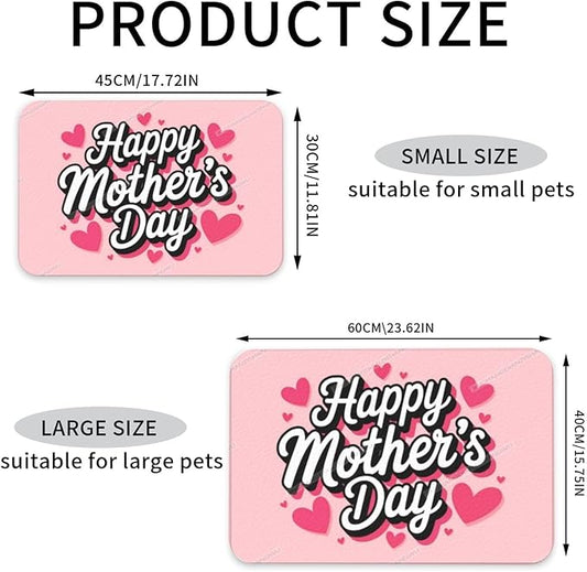Pet Feeding Mat Absorbent Dog Mat for Food and Water Bowl Dog Accessories Happy Mother's Day Floral Gift for Mom Gv Pet Supplies Dogs Quick Dry Cat Water Dispenser Mats 24x16In