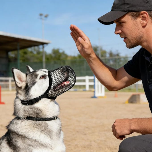 Muzzle for Large Sized Dog | Soft Anti-Bark Reflective - Anti-Bite Soft Muzzle for Dogs - for Small Medium Large Puppy Stop Scavenging Grooming Barking Vet Visit