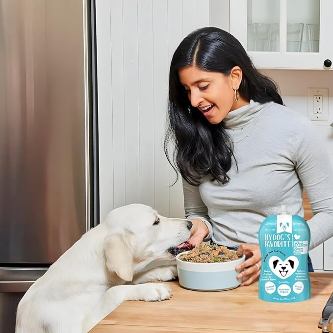 My Dog's Favorite Organic Dog Food Topper - Wild Salmon Flavor Wet Dog Food Topper with Omega-3 & Vitamin E - Healthy Food Topper for Dogs - Supports Digestion, Immunity & Coat Health - 8oz