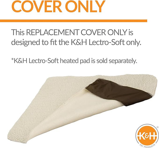 K&H Pet Products Lectro-Soft Outdoor Heated Dog & Cat Bed Replacement Cover, Fits K&H Lectro-Soft Medium Beds (Heated Bed Sold Separately), Machine Washable Fleece Cover - 24 X 19in