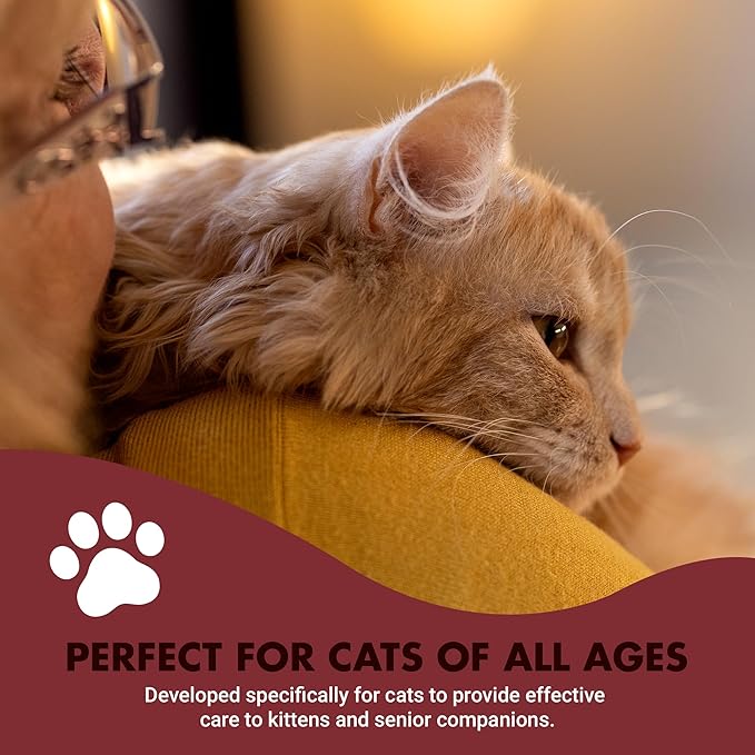 LIQUID-VET Immune Support for Cats – Daily Formula with Inulin, Beta-Glucan, Vitamin E, Omega-3s, Fermented Yeast & More! - Made for Picky Eaters