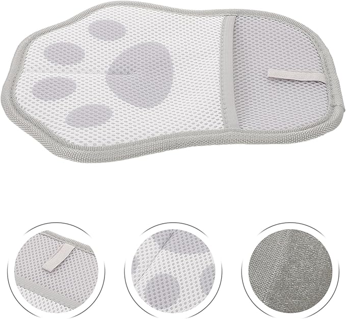 Luxshiny 3pcs Pet Hair Remover Gloves Electrostatic Grooming Gloves for Cats and Dogs Hair Removal Mitts for Indoor Use Gray