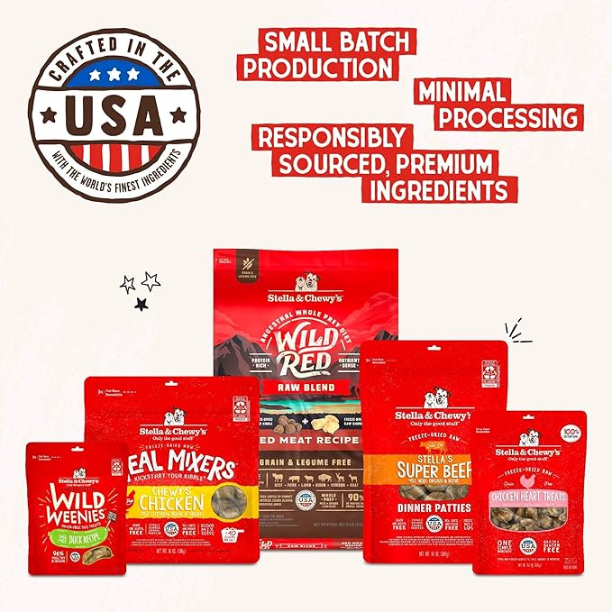 Stella & Chewy's Grass Fed Beef & Lamb Shredrs - Premium Dog Food Pouches - Perfect for Picky Eaters - 12 Pack, 2.8oz Each