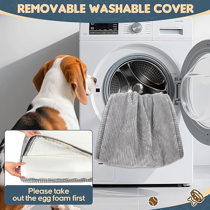 Dog Car Bed, Non-Slip Backseat Extender Pet Mat, Removable Washable Dog Bed for SUVs, Sedans & Trucks, Anti-Slip Travel Bed for Dogs, Easy Clean & Scratch-Proof & Comfort Light GrayïŒ56"x28.7"