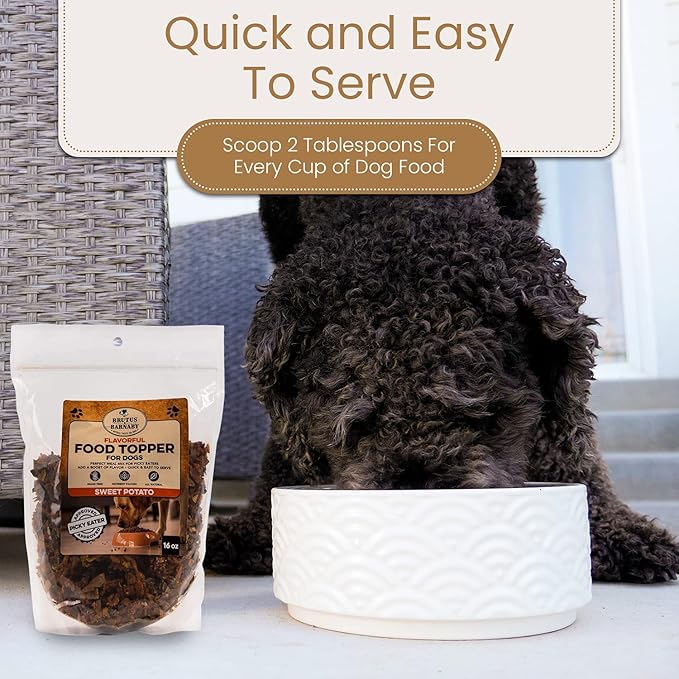 BRUTUS & BARNABY Bully Sticks 8oz + Sweet Potato Kibble Topper 8oz