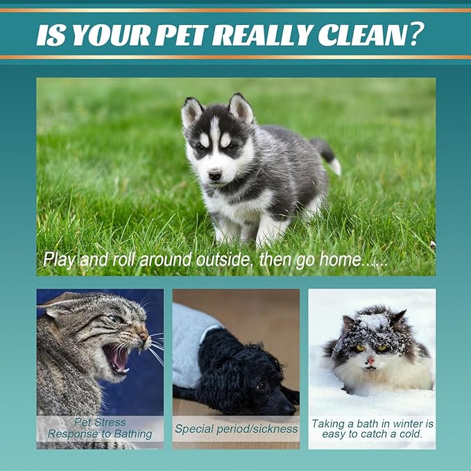 10PCS Pet Grooming Glove Wipes, Soft Comfortable Extra Thick Non Woven Disposable Gloves for Dogs Cats Paws Face Ear Fur and Butt