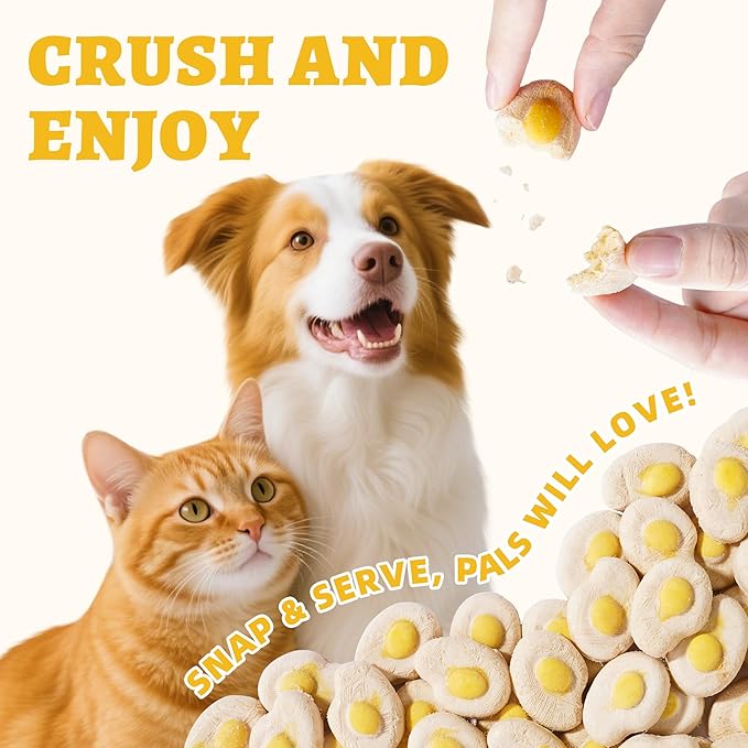Wellix Sunny Bites Freeze Dried Chicken Treats for Cat&Dog - Healthy Cat Treats for Indoor Cats -Supports Immunity&Gut Healthy for Training Kitten Snack or Puppy Treat 3.5oz