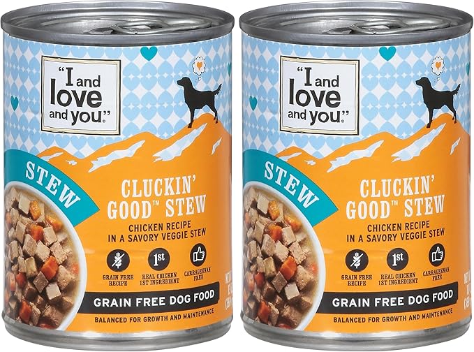 I AND LOVE AND YOU" Naked Essentials Wet Dog Food - Grain Free and Canned, Chicken, 13-Ounce (Pack of 2)