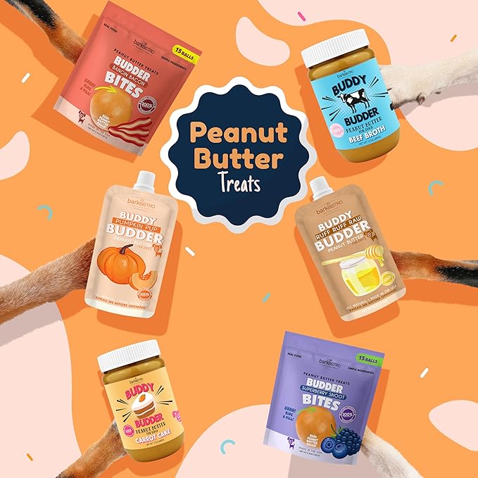 BUDDY BUDDER Superberry Snoot + Pumpkin Pup Blue Dog Enrichment Mat Combo, 100% Natural Peanut Butter, Healthy Dog Treats - Made in USA (Set of 2 / 17oz Jars + Lickmat)