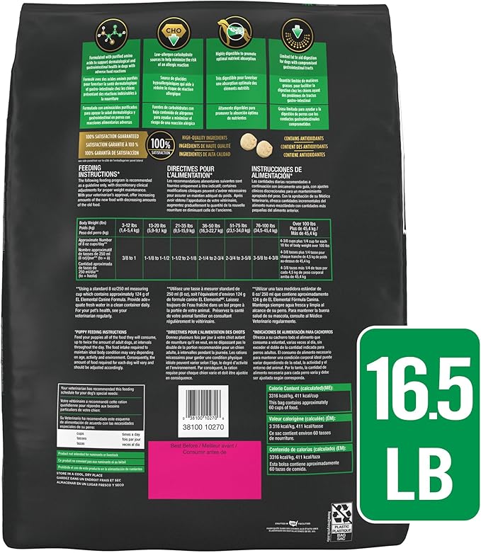 Pro Plan Veterinary Diets Purina El Elemental Dog Food Dry Formula