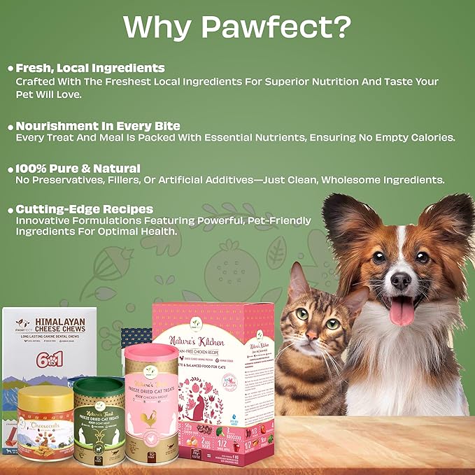 Pawfect Nature's Feast Freeze-Dried Chicken Breast Treats for Cats Low Fat for Weight Control & Muscle Care All Natural No Grain Added Hypoallergenic Training Treat (200g/7.05oz)