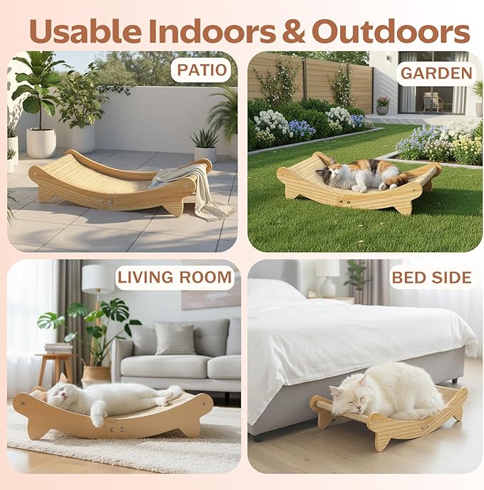 Cat Scratcher Bed – Durable Arc-Shaped Cat Bed & cat Scratching Post for Kittens and Adult Cats
