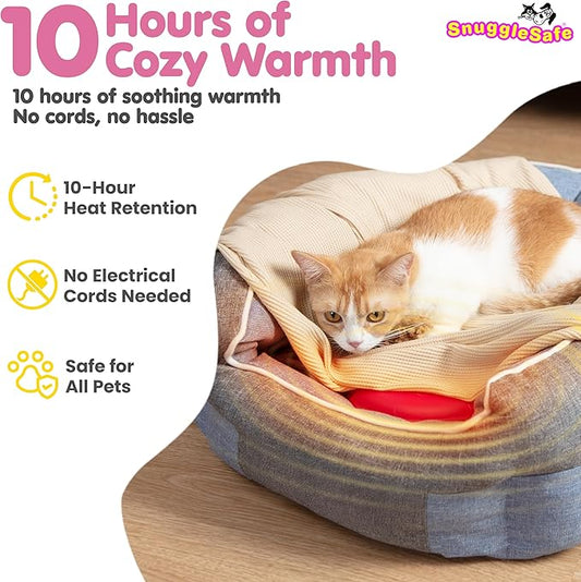 SnuggleSafe Original Microwave Heat Pad for Pets - Chew Proof, Water Resistant Heating Disc for Dogs, Cats, Rabbits, Guinea Pigs and Small Animals - Up to 10 Hours Warmth