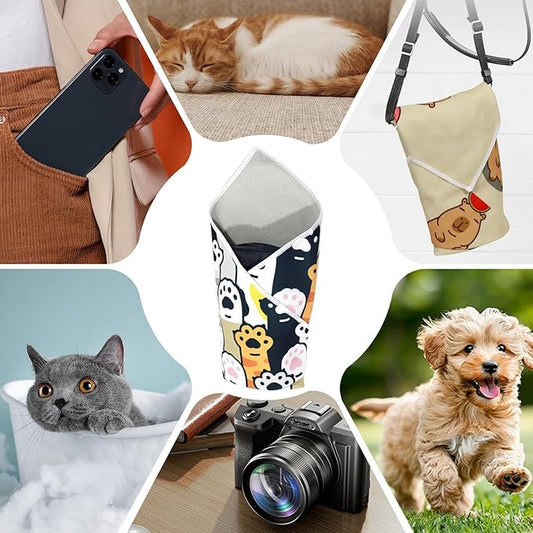 Cat Grooming Wrap - Self-Adhesive Adjustable Fabric Blanket for Cats, Cat Swaddle for Nail Trimming | Cat Burrito Wrap, Multifunctional Anti-Escape Grooming Bag for Nail Clipping and Grooming