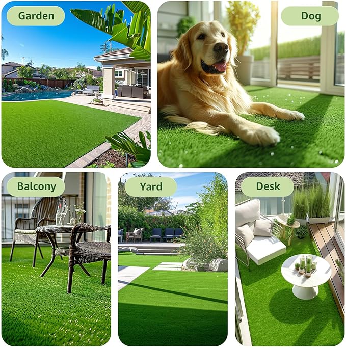 LOOBANI Synthetic Artificial Turf, Artificial Grass for Dog Potty with Drainage Holes, Fake Grass Rug for Garden Landscape Balcony Patio Backyard Decoration, 3 Feet x 5 Feet