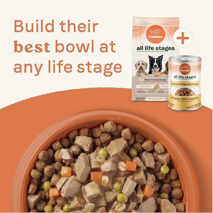 Canidae All Life Stages Wet Dog Food, Chunky Stew Toppers, Chicken & Vegetable Recipe, 12.7 oz. (Case of 6)