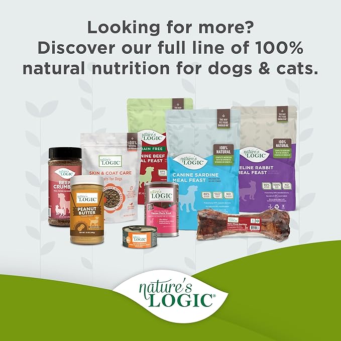 NATURE'S LOGIC Grain-Free Canned Dog Food - 95% Animal Proteins - 100% Natural Wet Dog Food Cans - No Common Allergens - All Life Stages - Ideal for Sensitive Dogs - Beef (13.2 oz, 12 Pack)