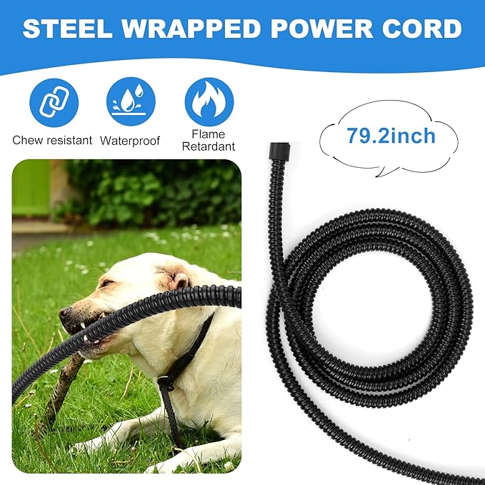 Heated Water Bowl for Cats & Dogs, 3.2L Heated Dog Bowl, Outdoor Heated Dog Water Dish in Winter, Thermostatic Control Anti-Freeze Heated Pet Water Bowl for Chicken,Duck,Goose,Rabbit