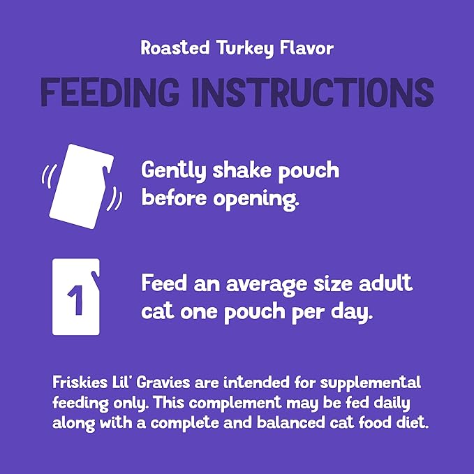 Purina Friskies Lil' Gravies Roasted Turkey Flavor Cat Food Lickable Cat Treats - (Pack of 16) 1.55 oz. Pouches