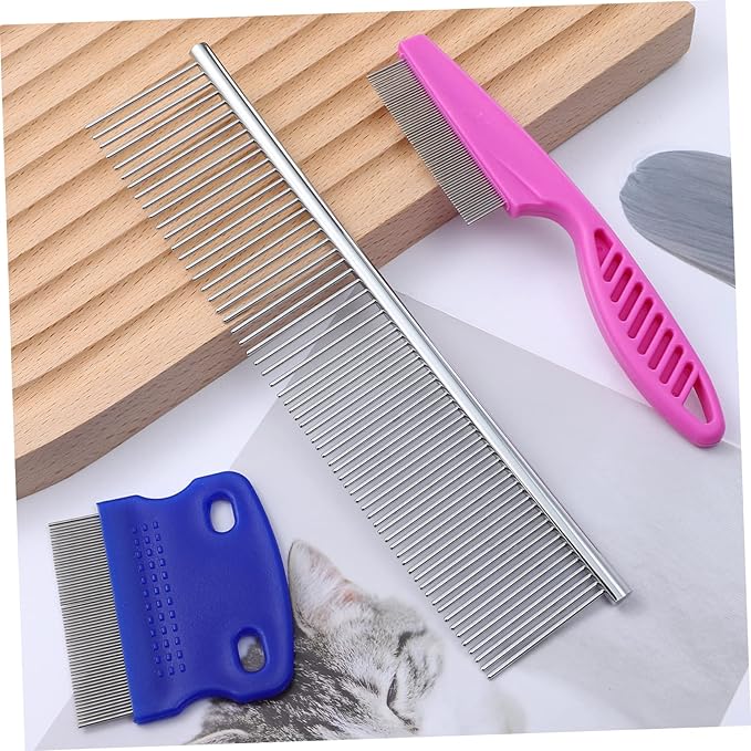 KESYOO 6 Pcs Stainless Steel Pet Combs Premium Dog Cat Grooming Tools for Tangles Massaging Effect Easy Cleaning Suitable for All Pet