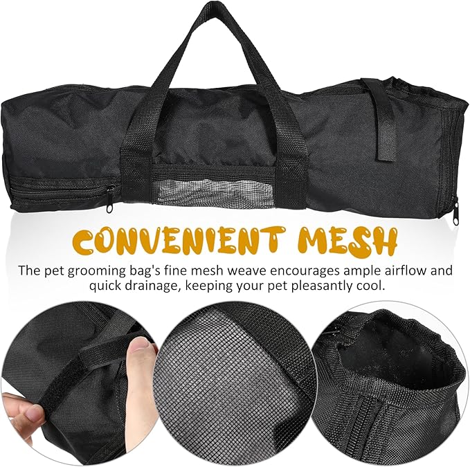 Pet Carrier for Cat Bathing Nail Trimming Breathable Mesh Bag Secure Zipper Oxford Fabric Cat Grooming Holder Multi-Purpose