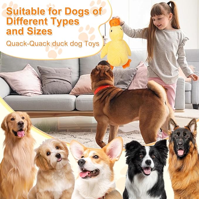 Mellow Dog Calming Duck, 2026 New Yellow Ducks Dog Toy, The Mellow Calming Duck Toy for Dogs, Quacking Sound for Indoor Dogs (Yellow)