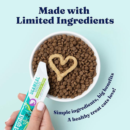 Solid Gold Lickable Cat Treats - Limited Ingredient Chicken SeaMeal⢠Squeezable Healthy Cat Treats for Indoor Cats - Snack & Topper Squeeze Ups for Cats w/Seaweed for Gut & Immune Support - 3oz/30ct