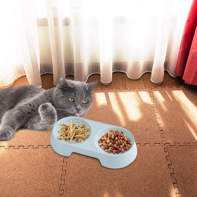 Dog Bowls,Macaron Elevated Double Cat Bowl - Pet Bowls for Small Medium Large Dogs Cats Pet Food Water Feeder Chub Supplies