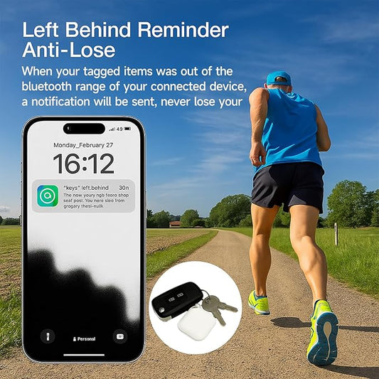 Air Tracker Tags-2 Pack Tracker Work with Apple Find My (iOS Only), Key Finder and Item Locator for Backpack, Suitcases, Pet, Wallet with Diverse Holder