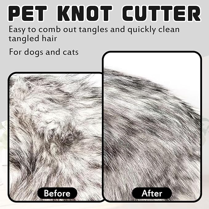 Pet Knotting Comb Tool for Pets Multifunctional 4 Pack Pet Shedding Comb Removal Dematting Hair Flea Brush Shedding Tool Matted Hair Grooming Supplies for Indoor Cats Dogs and Rabbits