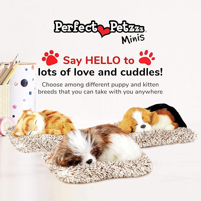 Mini Shih Tzu, Stuffed Animals for Girls and Boys, Dog Toys for Kids and Elderly, Battery-Operated Live Pet Toys, Companion Realistic Dog Calming Toys with Synthetic Fur