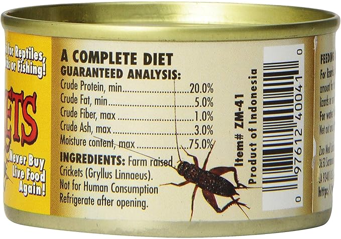 Zoo Med Can O' Crickets 1.2 oz - Pack of 6