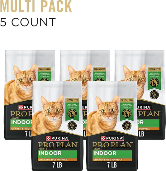 Purina Pro Plan Adult Indoor Chicken and Rice Formula High Protein Cat Food - 7 lb. Bag