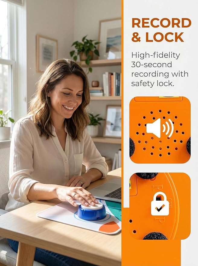 Dog Buttons for Communication Starter Kit - 6 Color Recordable Dog Buttons with Non-Slip Mat & Training Clicker, 0.5lb Easy-Press Talking Buttons for Small Dogs & Cats, Pre-Installed Battery