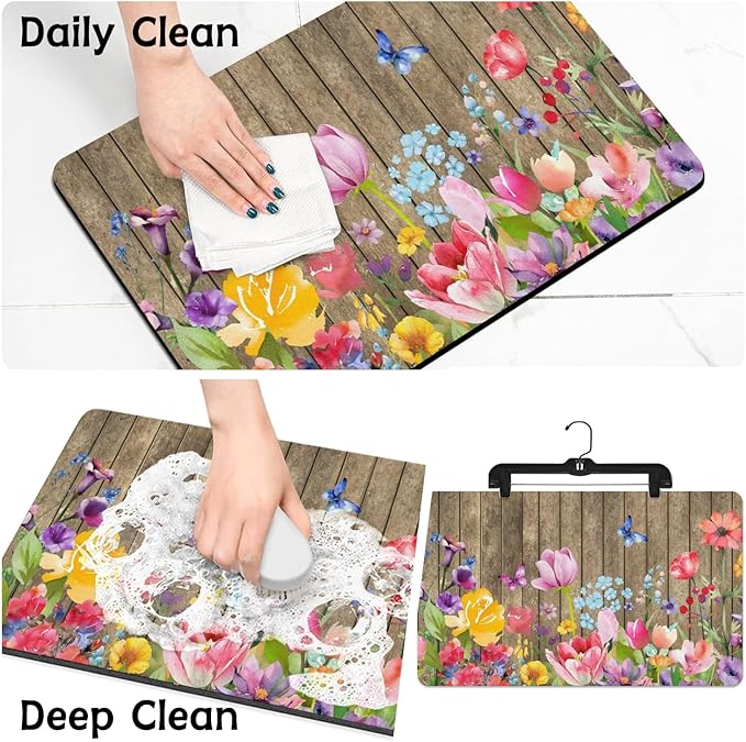 Dog Food Mats for Floors Absorbent, Non-Slip Quick Dry Dog Mat for Food and Water, Cat Pet Food Mat Pet Supplies
