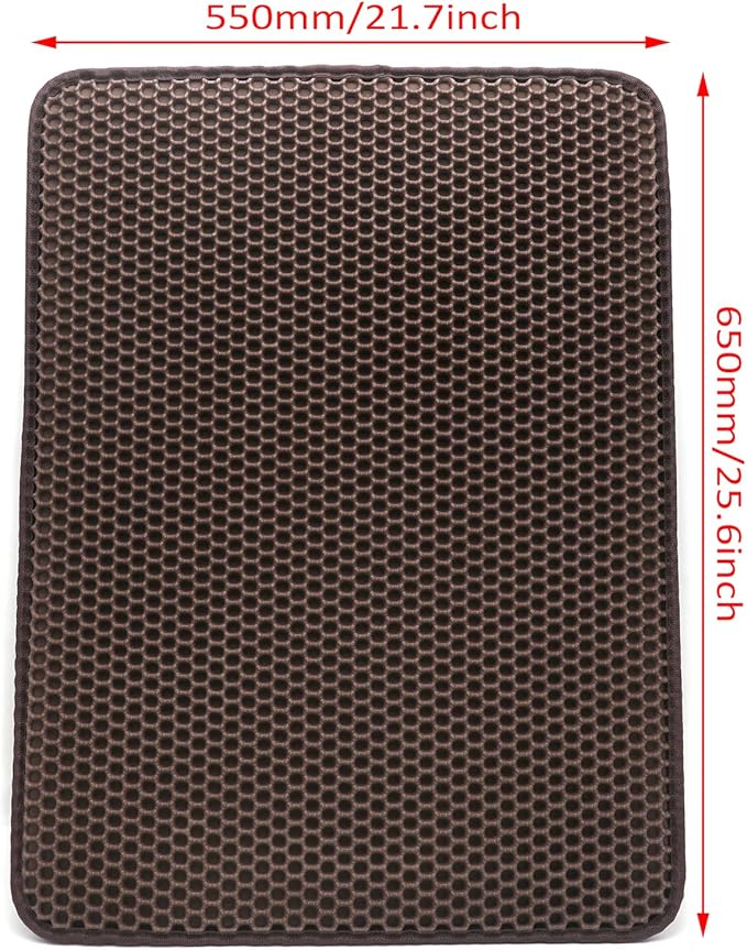 HTTMT- Cat Litter Mats 25.6x22 inch (65X55cm) Pet Supplies & Housebreaking Brown Cat litter Double Layer Pad Trapper Folding Pad EVA Foam Rubber