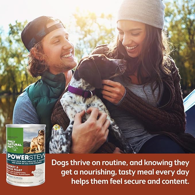 Only Natural Pet PowerStew Turkey & Duck Feast Wet Dog Food – Legume and Grain-Free with Savory Broth & Vegetables, Balanced for All Breeds and Ages, 12.5 oz Cans, Pack of 6 (T)