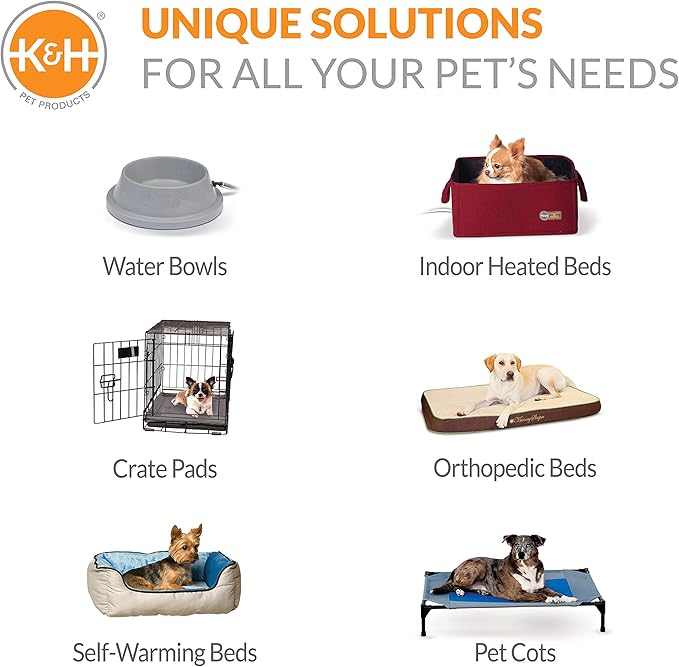 K&H Pet Products Lectro-Kennel Outdoor Heated Pad Deluxe Cover, Fits K&H Lectro-Kennel Medium Pads (Heated Pads Sold Separately), Machine Washable Zippered Soft Fleece Cover - 22.5 X 16.5in Gray