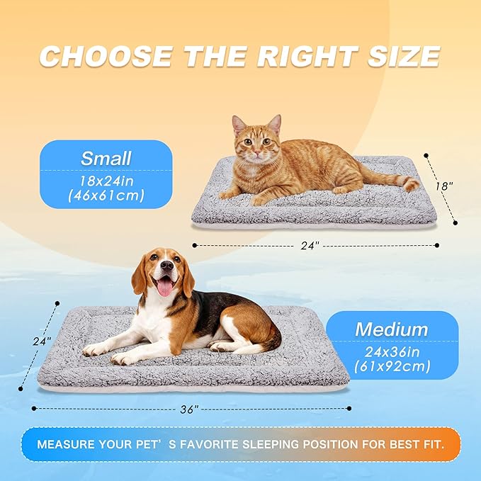 Self Warming Cat Bed, Reversible Warming Cooling Cat Bed, Winter Warm Cats Pad & Summer Cooling Cats Mat, Soft Pet Mat for Kitty & Small Dogs, Perfect for Crates, Kennels, Beds, Sofas, Gray, 18"x24"