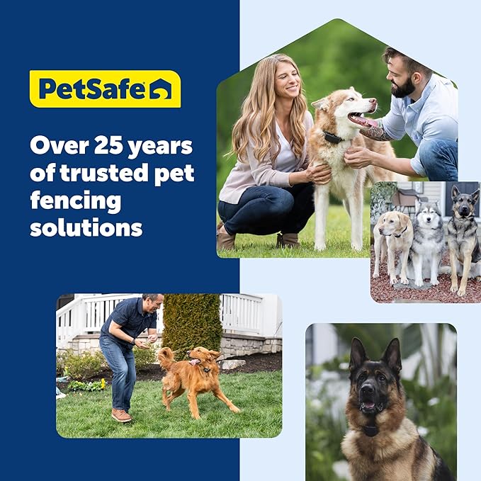 PetSafe Stay & Play 2-Dog Wireless Fence for Stubborn Dogs - America's Safest Wireless Pet Containment System - No Dig Electric Fence - Circular Boundary - Secure 3/4-Acre Yard - for Dogs 5lb+