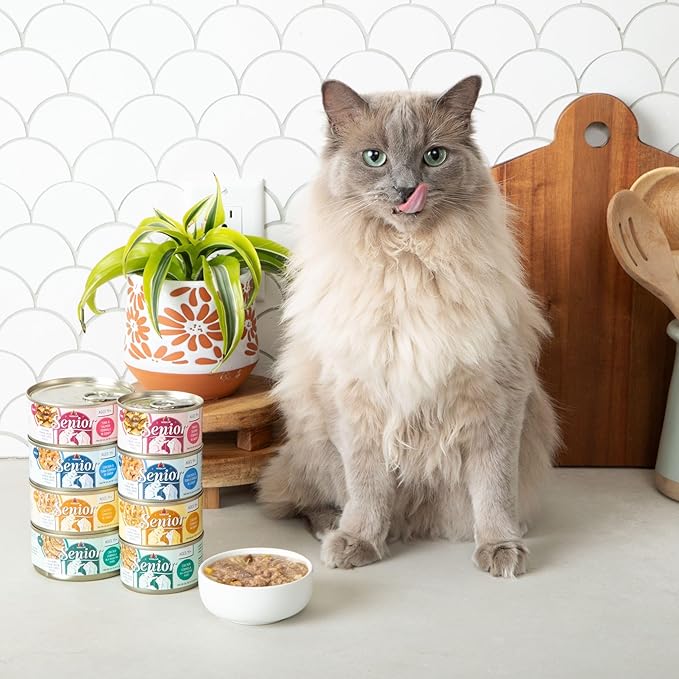 Weruva Senior Cat Food, Timeless Tails Variety Pack, 5.5oz Can, Pack of 12