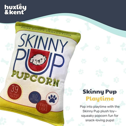Huxley & Kent Funny Dog Toy w/Squeaker β Power Plush Squeaky Dog Toys for Small, Medium & Large Dogs β Soft Stuffed Animal for Indoor Play & Fetch - Skinny Pup, Large