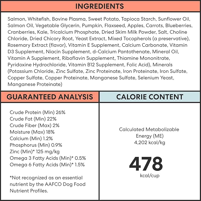 The Pets Table Salmon & Whitefish with Pumpkin Grain Free Air Dried Dog Food, 1 lb / 16 oz Bag