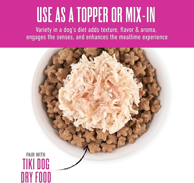 Tiki Dog Born Carnivore Protein Booster Dog Food Topper, Chicken and Lamb Recipe in Broth, 2.1 oz. Pouch (12 Count)