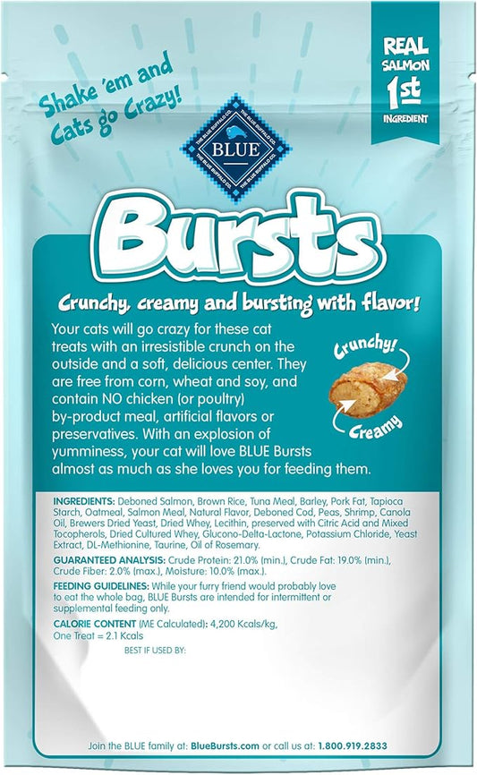 Blue Buffalo Bursts Crunchy Cat Treats, Seafood 2-oz Bag (6 Pack)